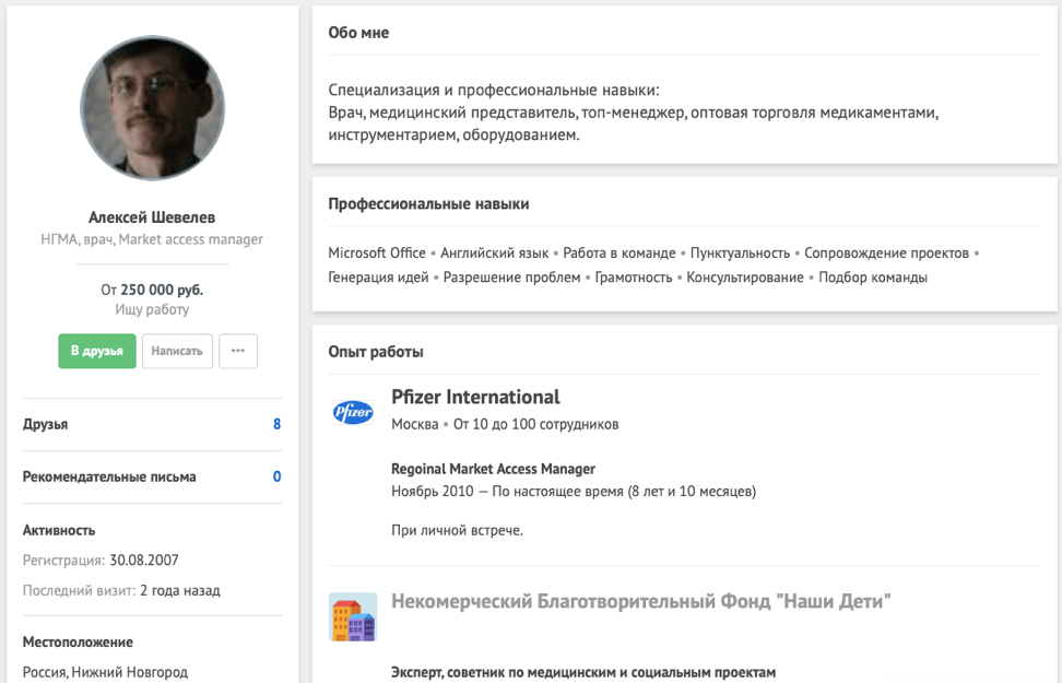 Подбор персонала в moikrug.ru